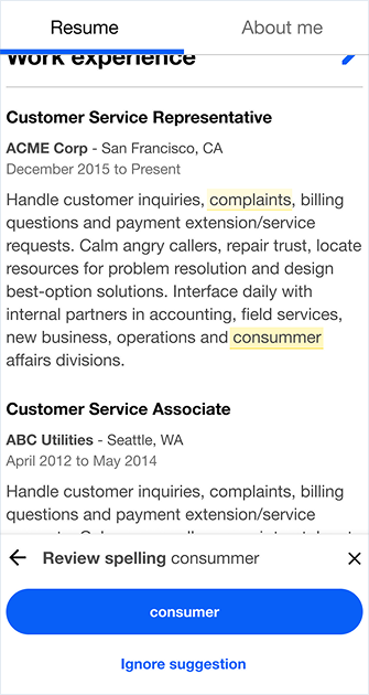 Example screenshot: mobile